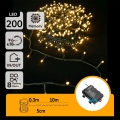 Aigostar - LED Zewnętrzny łańcuch świąteczny 200xLED/8 funkcji 3xAA 10,3m IP44 ciepła biała