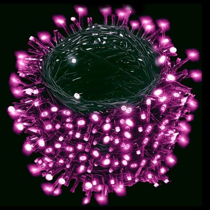 Aigostar - LED Zewnętrzny łańcuch świąteczny 200xLED/8 funkcji 3xAA 10,3m IP44 różowy