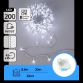 Aigostar - LED zewnętrzny łańcuch świąteczny 200xLED/8 funkcji 4xAA 20m IP44 zimna biel