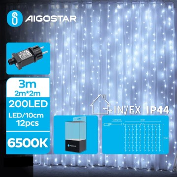 Aigostar - LED Zewnętrzny łańcuch świąteczny 200xLED/8 funkcji 5x2m IP44 zimne białe światło
