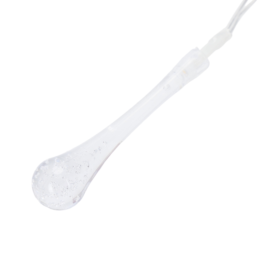 Aigostar - Zewnętrzny łańcuch LED 25 diod/8 funkcji 3xAA 2,5 m IP44 ciepła biel krople