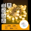 Aigostar - LED zewnętrzny łańcuch świąteczny 25xLED/3xAA/8 funkcji 2,8 m IP44 ciepła biel