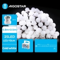 Aigostar - LED zewnętrzny łańcuch świąteczny 25xLED/3xAA/8 funkcji 2,8 m IP44 zimne białe światło