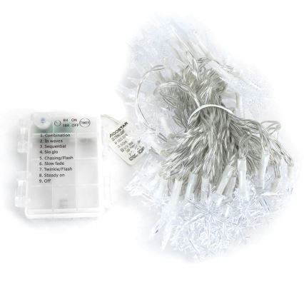 Aigostar - Zewnętrzny łańcuch LED 25xLED/8 funkcji 3xAA 2,5m IP44 ciepła biel, gwiazdy