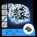 Aigostar - LED zewnętrzny łańcuch świąteczny 25xLED/8 funkcji 3xAA 2,8m IP44 zimna biel