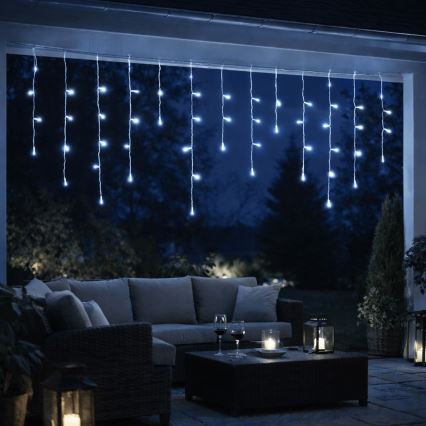 Aigostar - zewnętrzne lampki świąteczne LED 300xLED/8 funkcji 3xAA 18x0,6 m IP44 zimne białe światło