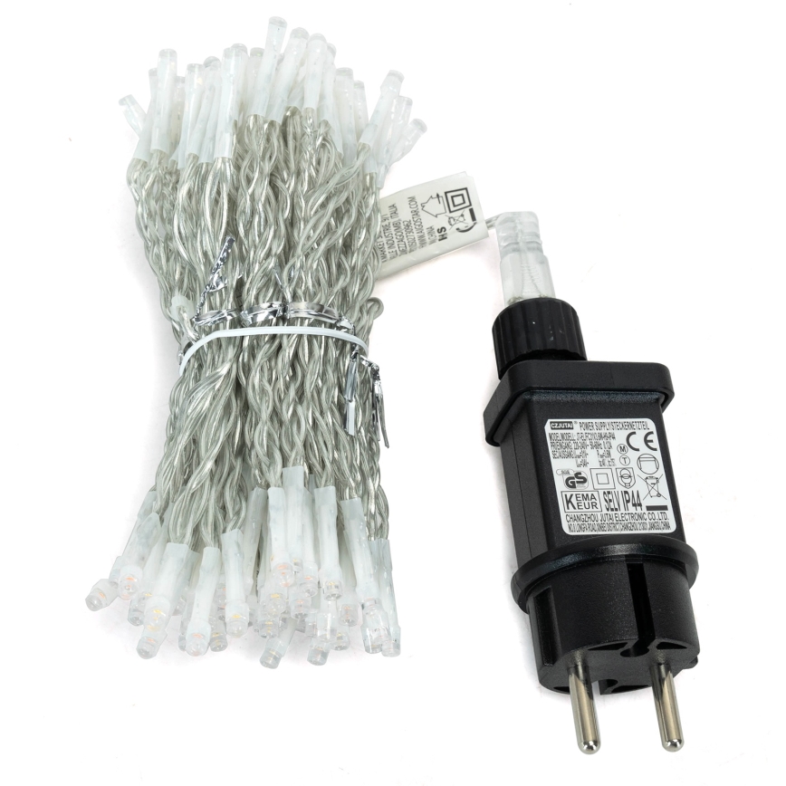 Aigostar - Zewnętrzny łańcuch świąteczny LED 300 diod / 8 funkcji, 3 x 1 m, IP44, ciepła biel + pilot zdalnego sterowania