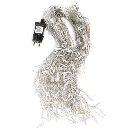 Aigostar - Zewnętrzny łańcuch świąteczny LED 300 LED / 8 funkcji, 15x0,4 m, IP44, zimna biel