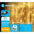 Aigostar - LED Zewnętrzny łańcuch świąteczny 300xLED/8 funkcji 6x3m IP44 ciepła biel