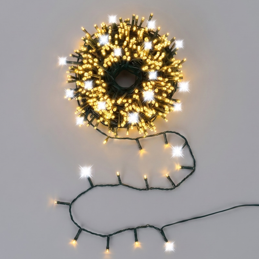 Aigostar - LED zewnętrzny łańcuch świąteczny 320xLED+80xLED 23m IP44 ciepła+zimna biel
