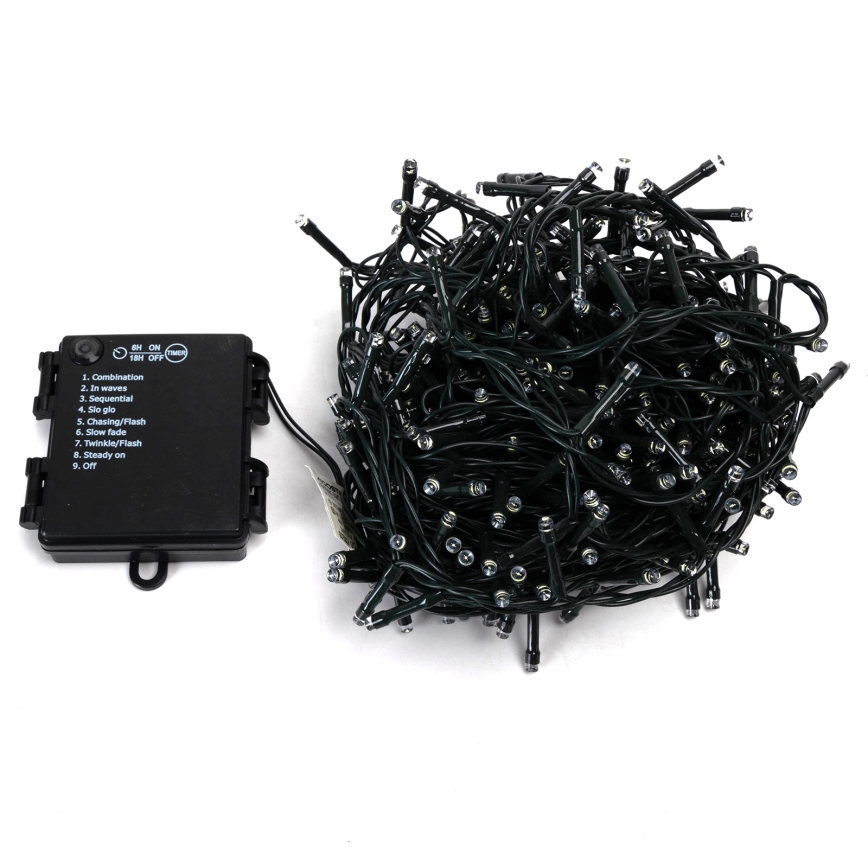 Aigostar - Zewnętrzny łańcuch świąteczny LED 400 diod/8 funkcji, zasilanie 4×AA, długość 20,3 m, IP44, wielokolorowy