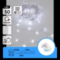Aigostar - LED zewnętrzny łańcuch świąteczny 50 diod LED/8 funkcji 3xAA 1,8m IP44 zimna biel