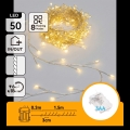 Aigostar - LED zewnętrzny łańcuch świąteczny 50xLED/8 funkcji 3xAA 1,8m IP44 ciepła biała