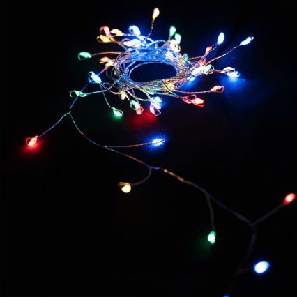 Aigostar - LED Zewnętrzny łańcuch świąteczny 50xLED/8 funkcji 3xAA 1,8m IP44 wielokolorowy