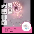 Aigostar - LED zewnętrzny łańcuch świąteczny 50xLED/8 funkcji 3xAA 5,3 m IP44 różowy/ciepła biel