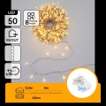 Aigostar - LED zewnętrzny łańcuch świąteczny 50xLED/8 funkcji 3xAA 5,3m IP44 ciepła biała