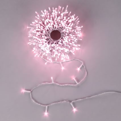 Aigostar - LED zewnętrzny łańcuch świąteczny 50xLED/8 funkcji 3xAA 5,3m IP44 różowy