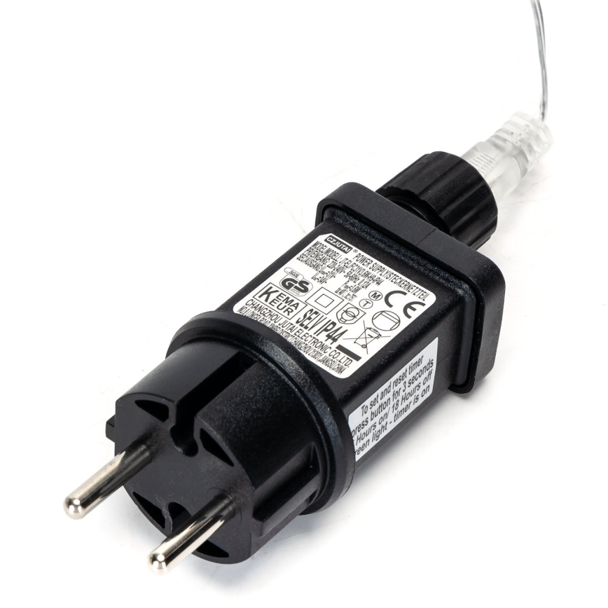 Aigostar - LED Zewnętrzny łańcuch świąteczny 50xLED/8 funkcji 8m IP44 ciepła biel