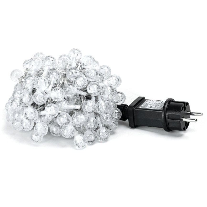 Aigostar - LED Zewnętrzny łańcuch świąteczny 50xLED/8 funkcji 8m IP44 zimna biel