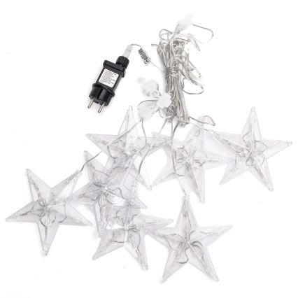 Aigostar - LED Zewnętrzny świąteczny łańcuch 70xLED 1,2x1m IP44 zimne białe gwiazdy