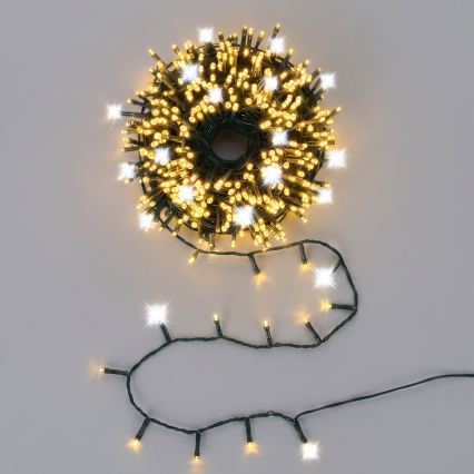 Aigostar - LED zewnętrzny łańcuch świąteczny 80xLED+20xLED 8m IP44 białe światło (ciepłe+zimne)