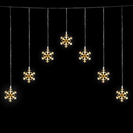 Aigostar - Zewnętrzny łańcuch świąteczny LED 84xLED/8 funkcji 1,2x1m IP44 ciepła biała, śnieżynki