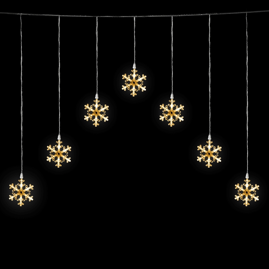 Aigostar - Zewnętrzny łańcuch świąteczny LED 84xLED/8 funkcji 1,2x1m IP44 ciepła biała, śnieżynki