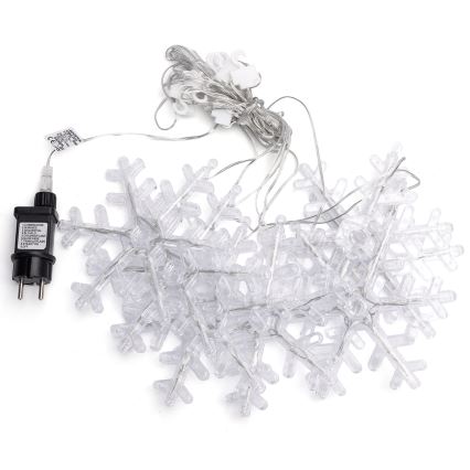 Aigostar - Zewnętrzny łańcuch świąteczny LED 84xLED/8 funkcji 1,2x1m IP44 ciepła biała, śnieżynki