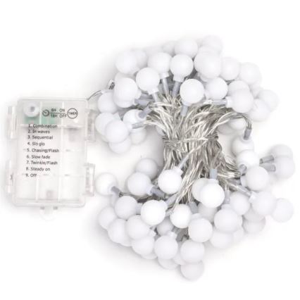 Aigostar - Zewnętrzny łańcuch świetlny LED 100xLED/3xAA/8 funkcji 10,3 m IP44 ciepła biała