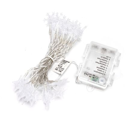 Aigostar - Zewnętrzne lampki świąteczne LED 25xLED/8 trybów, zasilanie 3xAA, 2,5 m, IP44, zimne białe světło