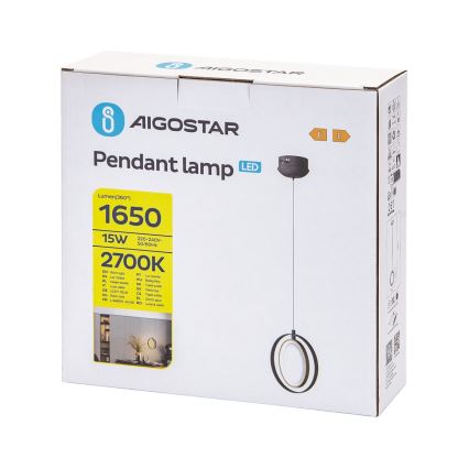 Aigostar - LED Żyrandol na lince LED/15W/230V 2700K czarny