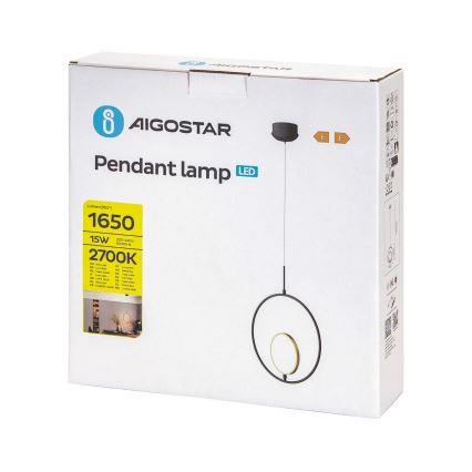 Aigostar - LED Żyrandol na lince LED/15W/230V 6500K czarny/złoty
