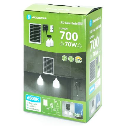 Aigostar - LED Żyrandol solarny 2xLED/35W/12V 6000 mAh 6500K śr. 10 cm + pilot zdalnego sterowania