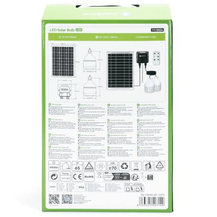 Aigostar - LED Żyrandol solarny 2xLED/35W/12V 6000 mAh 6500K śr. 10 cm + pilot zdalnego sterowania