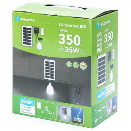 Aigostar - LED Żyrandol solarny LED/35W/12V 3000 mAh 6500K śr. 10 cm + pilot zdalnego sterowania