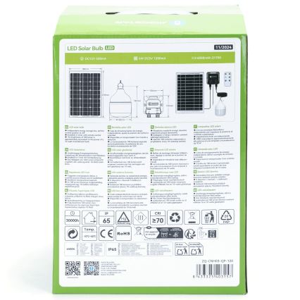 Aigostar - LED Żyrandol solarny LED/70W/12V 6000 mAh 6500K śr. 12 cm + pilot zdalnego sterowania
