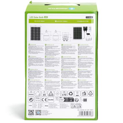Aigostar - LED Żyrandol solarny z czujnikiem 2xLED/35W/12V 6000 mAh 6500K śr. 10 cm + pilot zdalnego sterowania