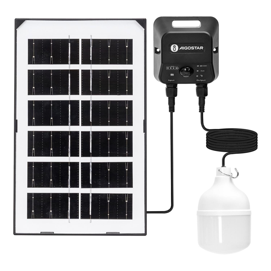 Aigostar - LED Żyrandol solarny z czujnikiem LED/35W/12V 3000 mAh 6500K śr. 10 cm + pilot zdalnego sterowania