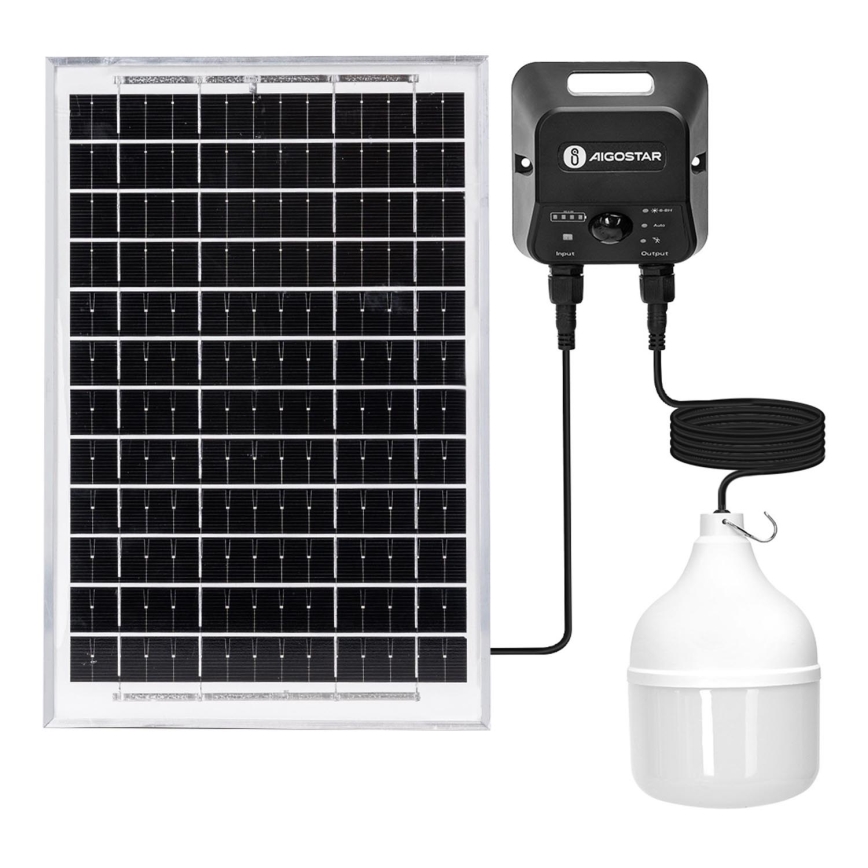 Aigostar - LED Żyrandol solarny z czujnikiem LED/70W/12V 6000 mAh 6500K śr. 12 cm + pilot zdalnego sterowania