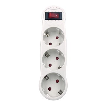 Aigostar - Listwa zasilająca z wyłącznikiem 3x16A/230V SCHUKO