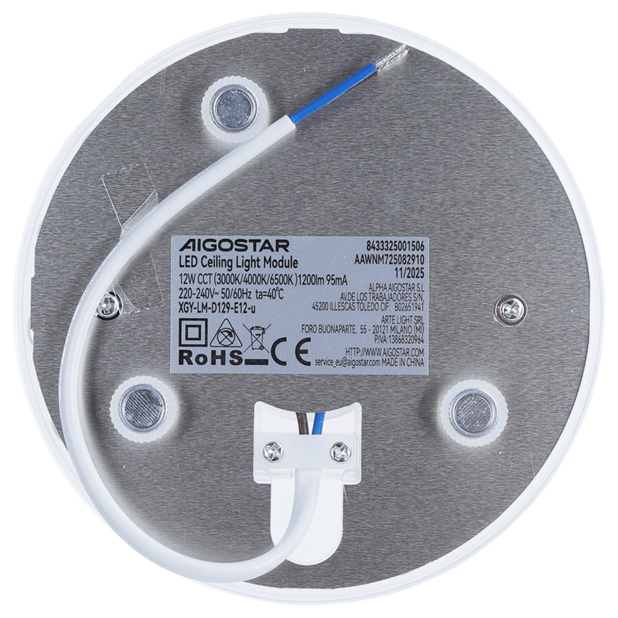 Aigostar - Magnetyczny moduł LED/12W/230V 3000/4000/6500K