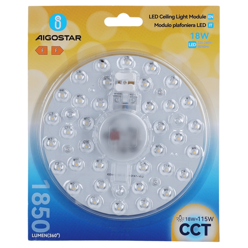Aigostar - Magnetyczny moduł LED/18W/230V 3000/4000/6500K