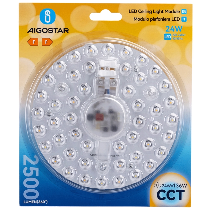Aigostar - magnetyczny moduł LED/24W/230V 3000/4000/6500K