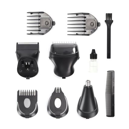 Aigostar - Maszynka do strzyżenia włosów z akcesoriami 6w1 5W/5V czarna