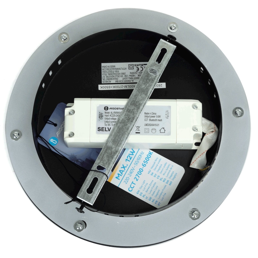 Aigostar - LED Ściemnialna Lampa Ścienna MESH Smart LED/12W/230V 2700-6500K czarna