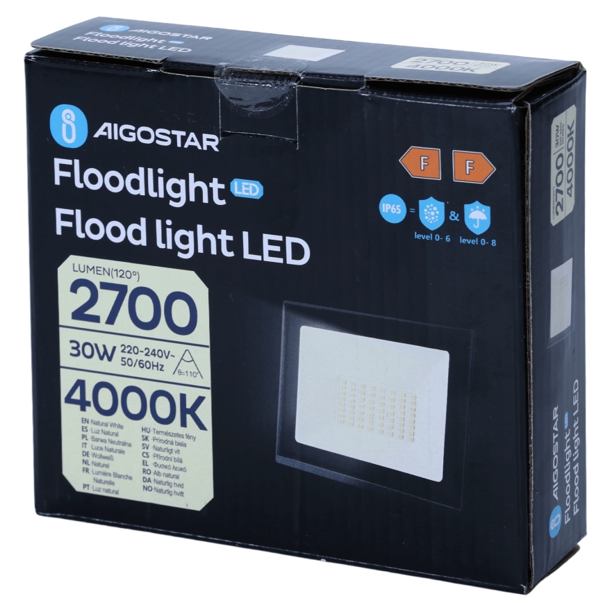 Aigostar - Naświetlacz LED/30W/230V 4000K IP65