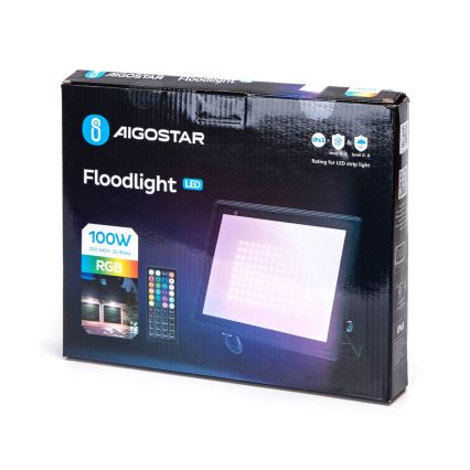 Aigostar - Ściemnialny reflektor LED RGB 100W/230V IP65 + pilot zdalnego sterowania
