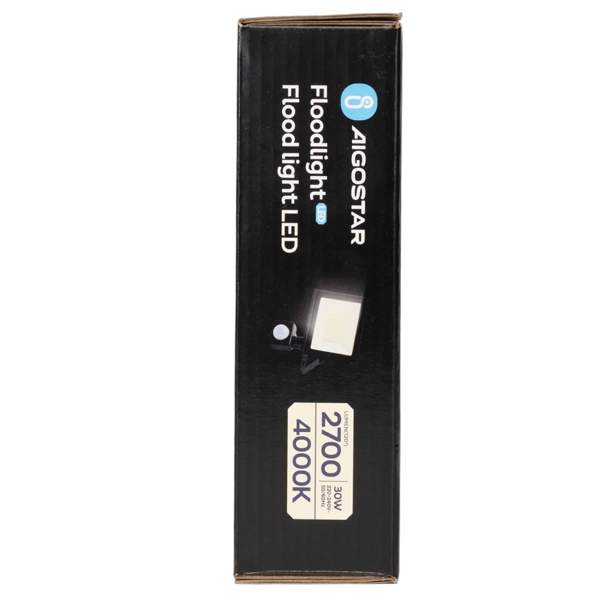 Aigostar - Naświetlacz LED z czujnikiem/30W/230V 4000K IP65