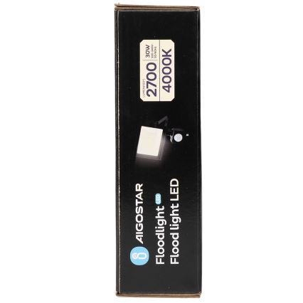 Aigostar - Naświetlacz LED z czujnikiem/30W/230V 4000K IP65