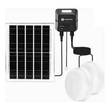 Aigostar - Oprawa solarna LED 2xLED/70W/12V 12000 mAh 6500K IP65 śr. 20,5 cm + pilot zdalnego sterowania
